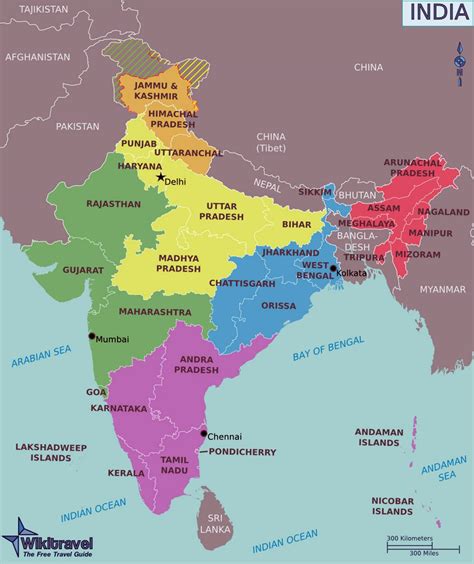 india regional map.